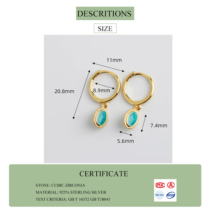 Real 925 Sterling Silver Green Enamel Oval Hoop Earrings For Fashion Women Party Fine Jewelry Geometric Punk Accessories
Real 925 Sterling Silver Green Enamel Oval Hoop Earrings For Fashion Women Party Fine Jewelry Geometric Punk Accessories