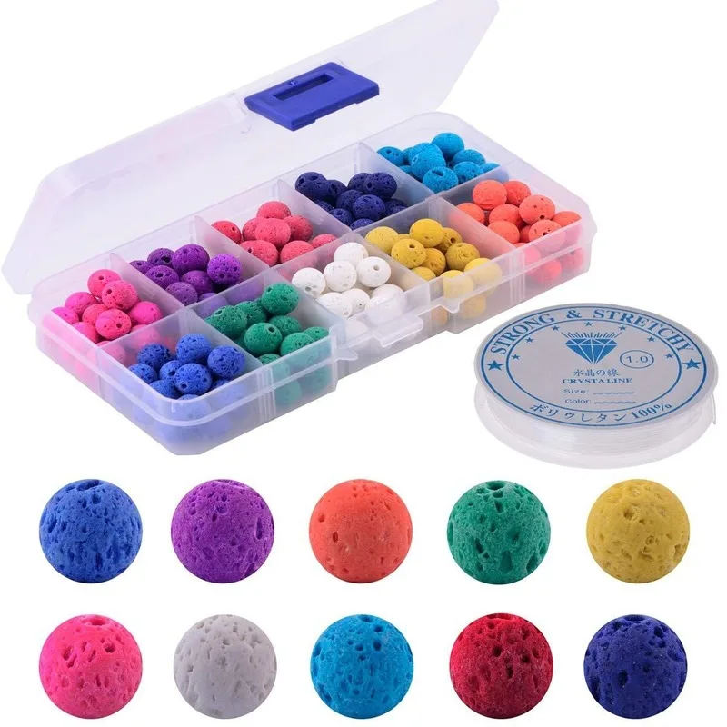 1 Boxes 8mm Colorful Volcanic Stone Loose Beads 10-Color Box Combination 200 Pieces Natural Stone Beads With Crystal Line
1 Boxes 8mm Colorful Volcanic Stone Loose Beads 10-Color Box Combination 200 Pieces Natural Stone Beads With Crystal Line