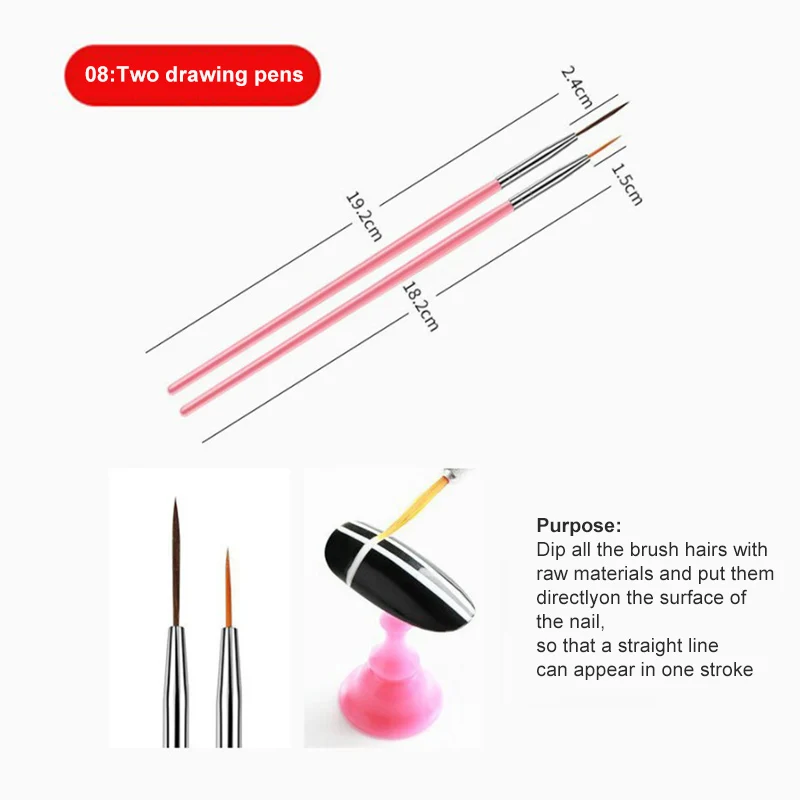 15Pcs Nail Art Brush Set For Manicure Rhinestone Acrylic Paint Brushes Kit UV Gel Polish Nails Lining Pen
15Pcs Nail Art Brush Set For Manicure Rhinestone Acrylic Paint Brushes Kit UV Gel Polish Nails Lining Pen