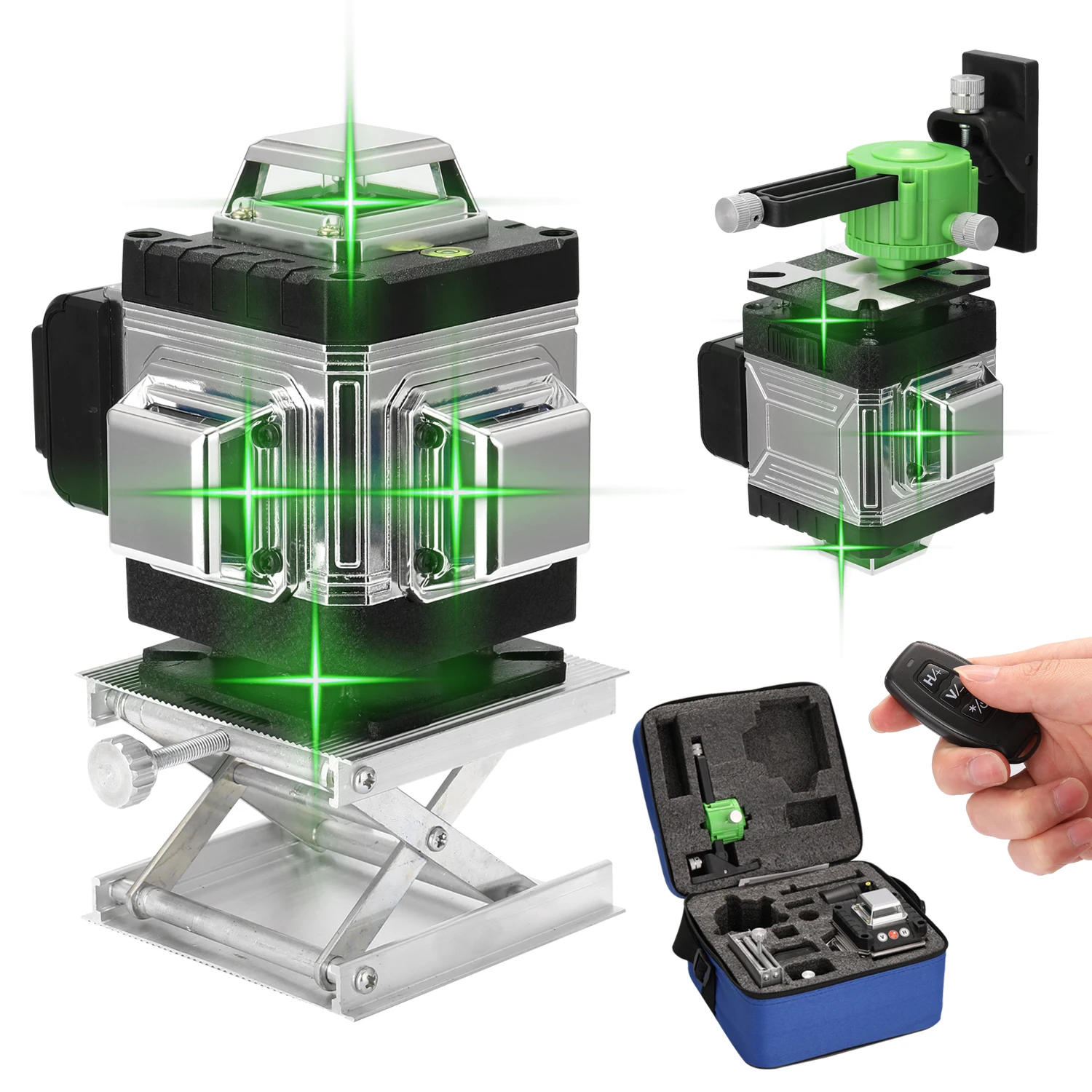 NEW2022 4D/3D 16/12 Lines Laser Level Green Self-leveling 360 Horizontal Vertical Cross Measure Beam Laser Level With Bracket
NEW2022 4D/3D 16/12 Lines Laser Level Green Self-leveling 360 Horizontal Vertical Cross Measure Beam Laser Level With Bracket