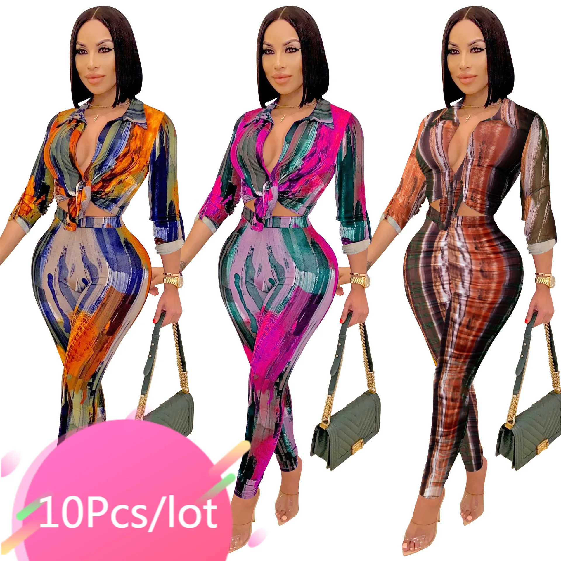 Bulk Items Wholesale Lots Sexy Two Piece Pants Sets Women Printed Long Sleeve Single Breasted Shirt Trousers Fall Matching Set
Bulk Items Wholesale Lots Sexy Two Piece Pants Sets Women Printed Long Sleeve Single Breasted Shirt Trousers Fall Matching Set