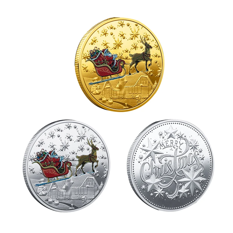 Christmas Commemorative Coin Ornaments Santa Claus Pattern Collection Art Commemorative Coin with Color Silver Gold
Christmas Commemorative Coin Ornaments Santa Claus Pattern Collection Art Commemorative Coin with Color Silver Gold