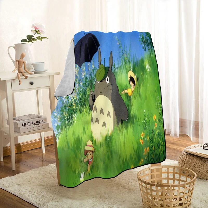 HEARMNY Hayao Miyazaki Totoro аниме ворс одеяло супер мягкое теплое микрофибра ткань для