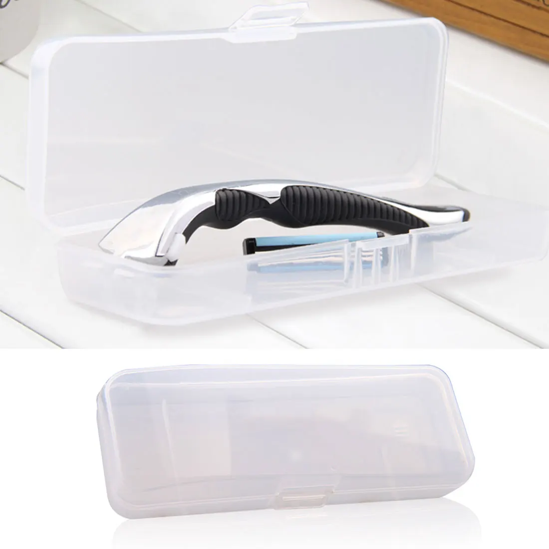 Razor Storage Box Men's Special Transparent Plastic Storage Box Small and Portable Home Travel Office Essential Storage Organize
Razor Storage Box Men's Special Transparent Plastic Storage Box Small and Portable Home Travel Office Essential Storage Organize