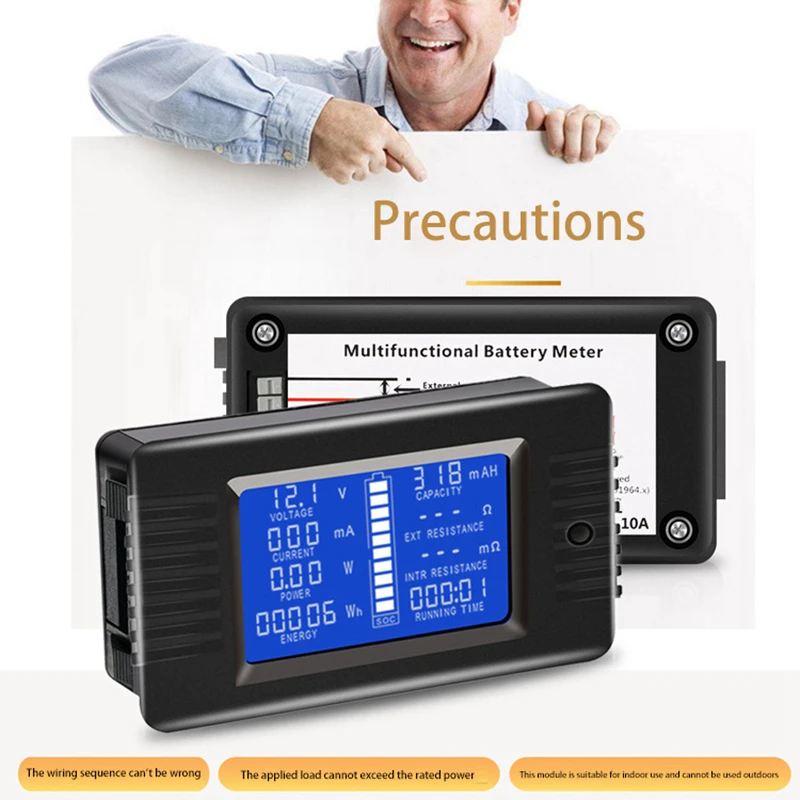 DC Voltmeter Ammeter LCD Display Digital Current Wattmeter Power Supply Energy Multimeter Tester Meter Monitor
DC Voltmeter Ammeter LCD Display Digital Current Wattmeter Power Supply Energy Multimeter Tester Meter Monitor