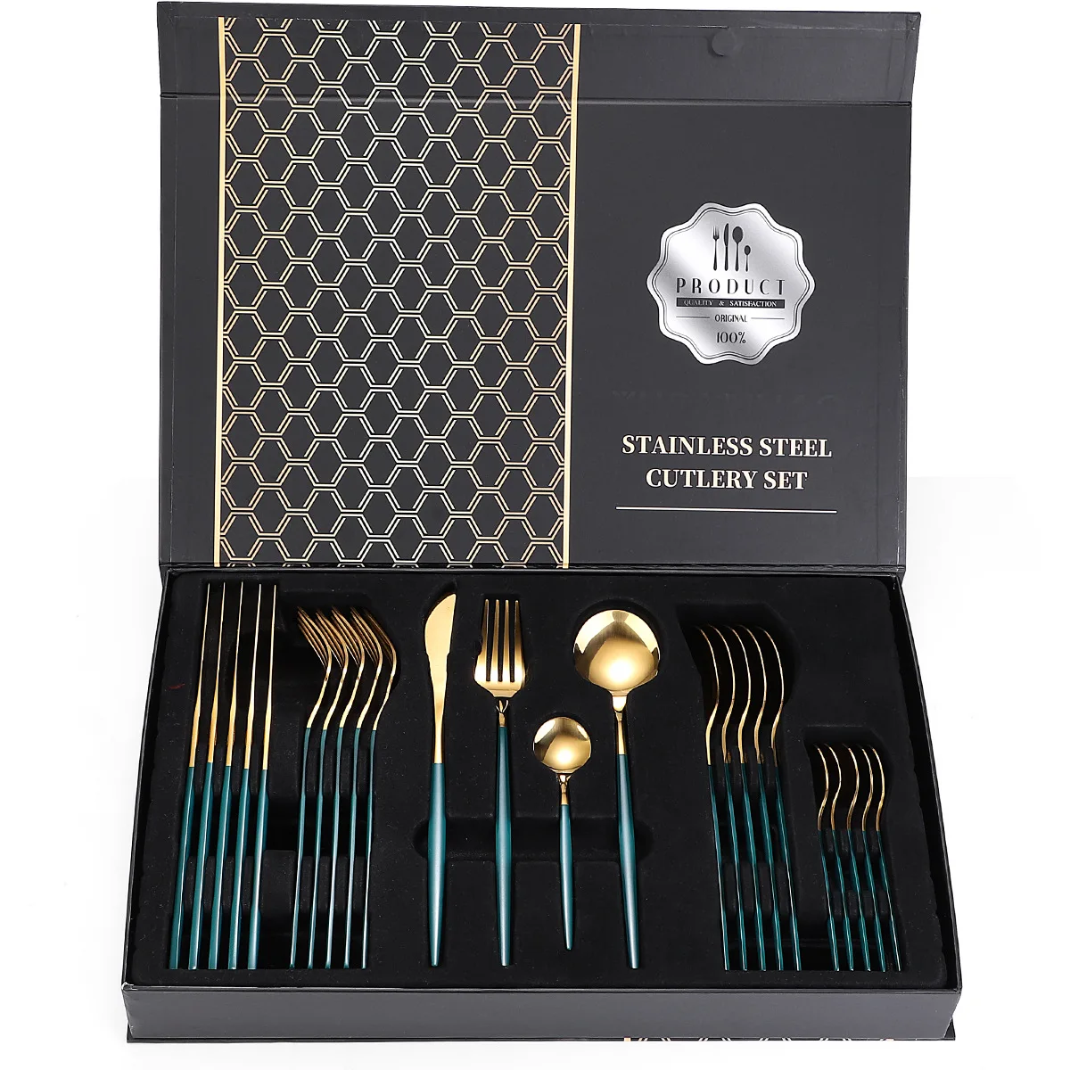 24pcs Gold Dinnerware Set Mirror Stainless Steel Tableware Set Knife Fork Coffee Spoon Flatware Set Dishwasher Safe Cutlery Set
24pcs Gold Dinnerware Set Mirror Stainless Steel Tableware Set Knife Fork Coffee Spoon Flatware Set Dishwasher Safe Cutlery Set