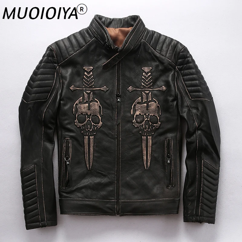 2021 Vintage Black Men American Skulls Motorcycle Leather Jacket Plus Size XXXXL Genuine Thick Cowhide Spring Biker's Coa
2021 Vintage Black Men American Skulls Motorcycle Leather Jacket Plus Size XXXXL Genuine Thick Cowhide Spring Biker's Coa