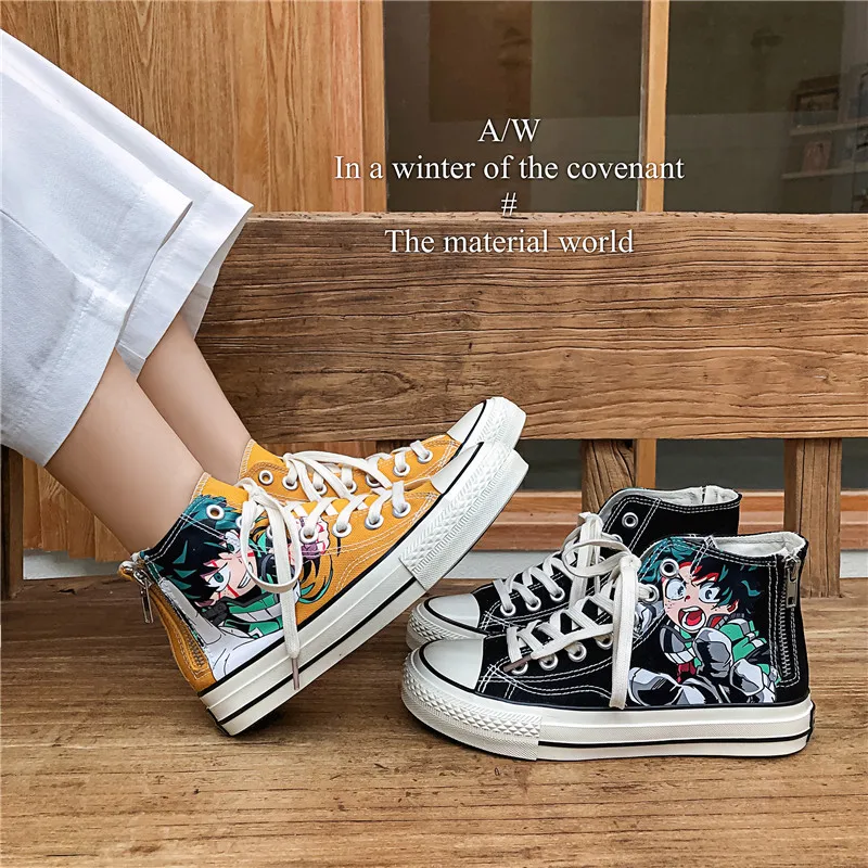 New Men's Shoes Canvas Sneakers Cartoon Print High-top Vulcanize Shoes Men Casual Anime Skateboard Shoes Zapatillas Lona Hombre
New Men's Shoes Canvas Sneakers Cartoon Print High-top Vulcanize Shoes Men Casual Anime Skateboard Shoes Zapatillas Lona Hombre