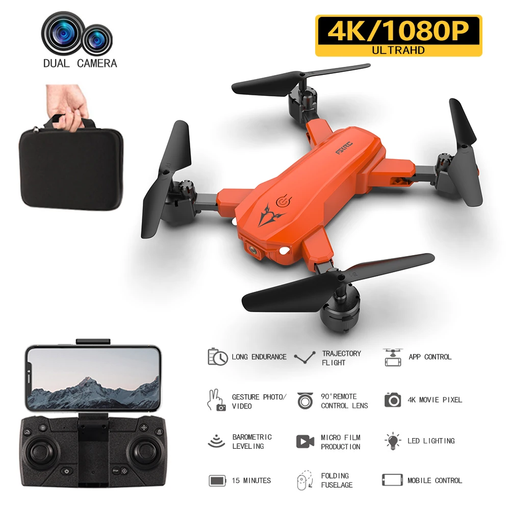 

EBOYU S80 RC Drone 2.4Ghz Wifi FPV 4K/1080P HD Camera Altitude Hold One Key Return/Landing /Off Headless RC Quadcopter Drone Toy