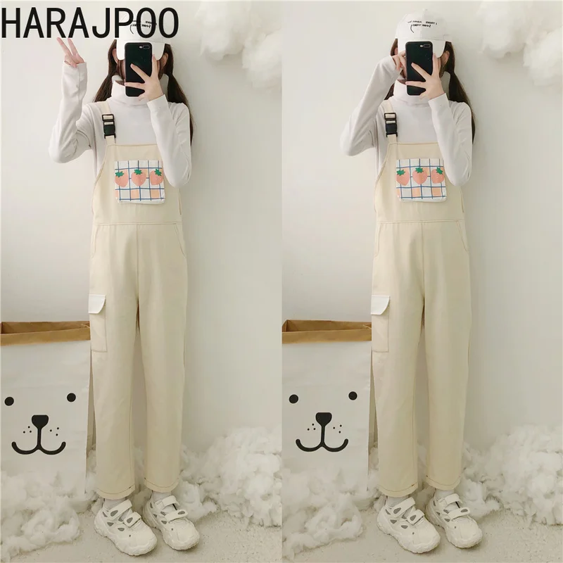 HARAJPOO Woman Pants 2021 New Spring Korean Style Cute Strawberry Print Kawaii Small Fresh Loose One-piece Casual Overalls Tide
HARAJPOO Woman Pants 2021 New Spring Korean Style Cute Strawberry Print Kawaii Small Fresh Loose One-piece Casual Overalls Tide