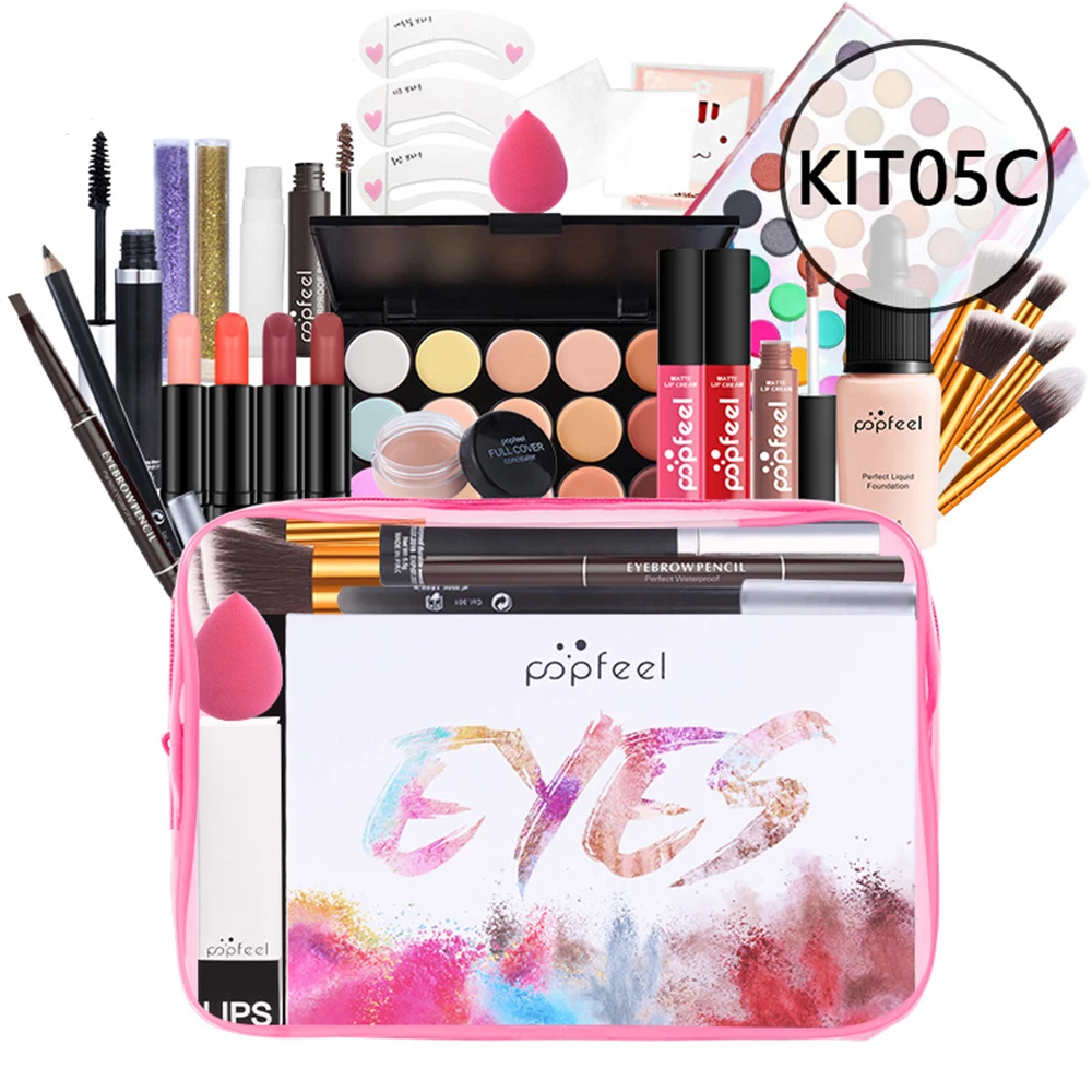 All In One Makeup Kit(Eyeshadow, LiGloss,Lipstick,Brushes,Eyebrow,Concealer)Beauty Cosmetic Bag
All In One Makeup Kit(Eyeshadow, LiGloss,Lipstick,Brushes,Eyebrow,Concealer)Beauty Cosmetic Bag
