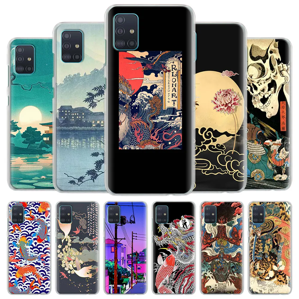 Чехол для телефона Samsung Galaxy A51 A71 A10 A10e A10s A20 A30 A40 A50 A70 S A91 жесткий чехол в японском