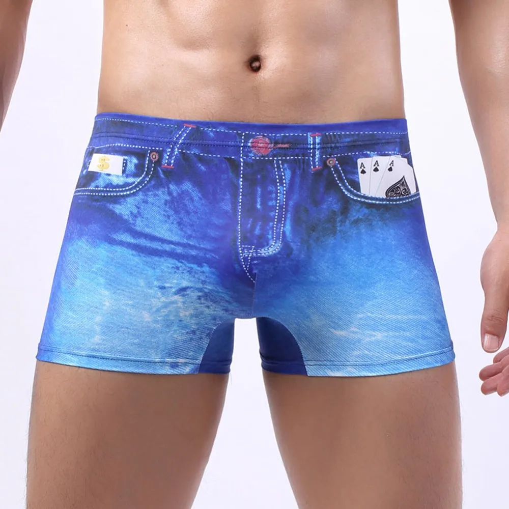 Men Denim Underwear 3D Sexy Boxers Shorts like Jeans Male Classic Print Boxershort Mens Cowboy U Convex Pouch Underpants Panties
Men Denim Underwear 3D Sexy Boxers Shorts like Jeans Male Classic Print Boxershort Mens Cowboy U Convex Pouch Underpants Panties