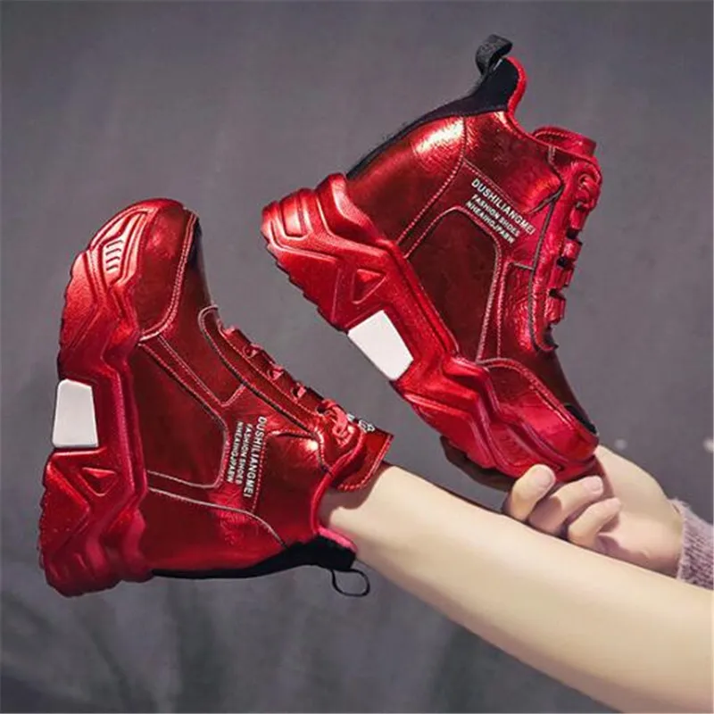 2020 Spring Autumn High Platform Sneakers for Women Thick Bottom Hidden Heels Casual Shoes Woman High Heel Ankle Boots Black Red
2020 Spring Autumn High Platform Sneakers for Women Thick Bottom Hidden Heels Casual Shoes Woman High Heel Ankle Boots Black Red