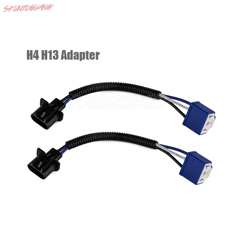

2PCS/Pair 7 Inch Headlight H13 to H4 Adapter Harness Conversion adapter socket Cable H13-H4 Adapter for Jeep Wrangler