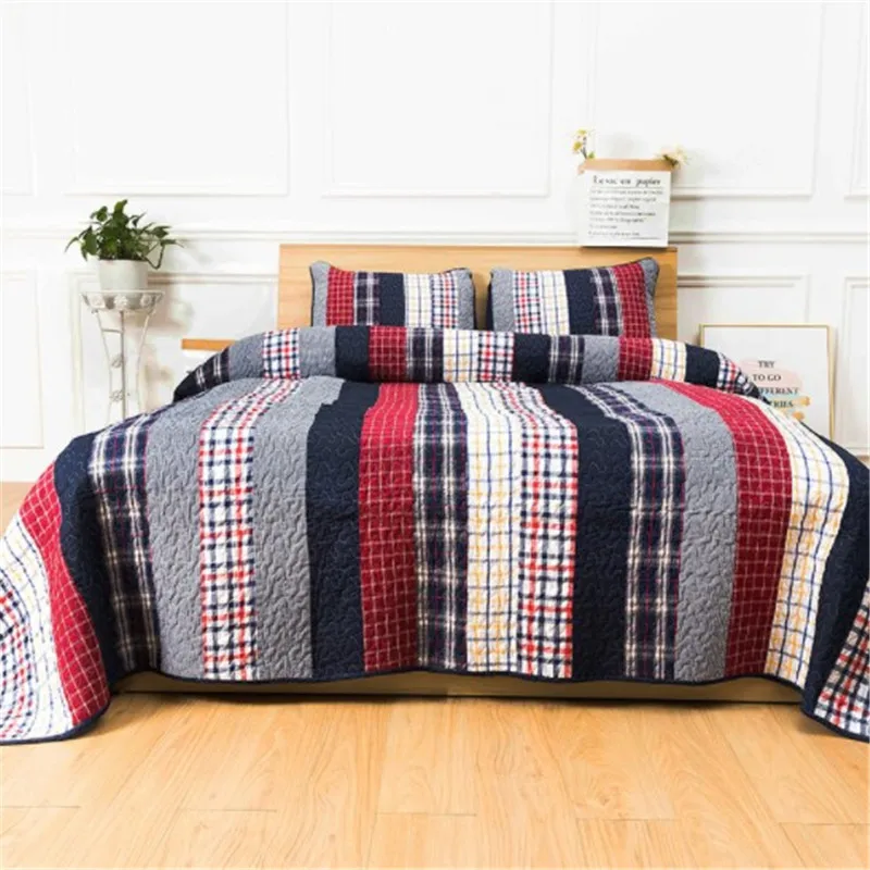 Pure cotton striped printing handmake patchwork quilt 3pcs thicken bedcover bedspread pillow sham twin full queen king size YH
Pure cotton striped printing handmake patchwork quilt 3pcs thicken bedcover bedspread pillow sham twin full queen king size YH