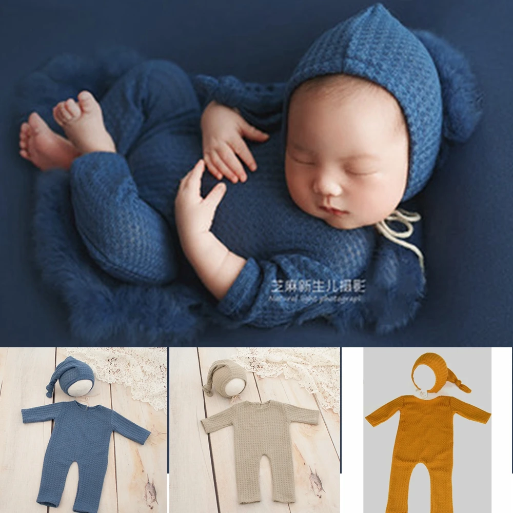 Новорожденный Подставки для фотографий наряд + головной убор комплект детской