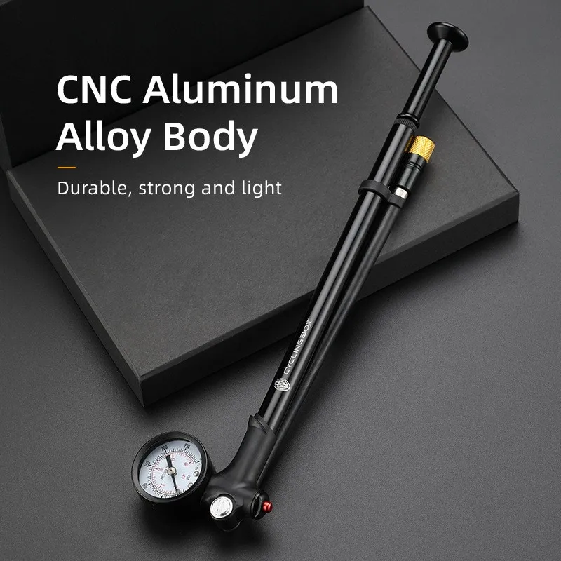 Mountain Bike Bicycle Air Fork Rear Shock Pump 120Psi Schrader-Presta Valve Aluminum Alloy Cycling Air Shock Pump Accessories
Mountain Bike Bicycle Air Fork Rear Shock Pump 120Psi Schrader-Presta Valve Aluminum Alloy Cycling Air Shock Pump Accessories