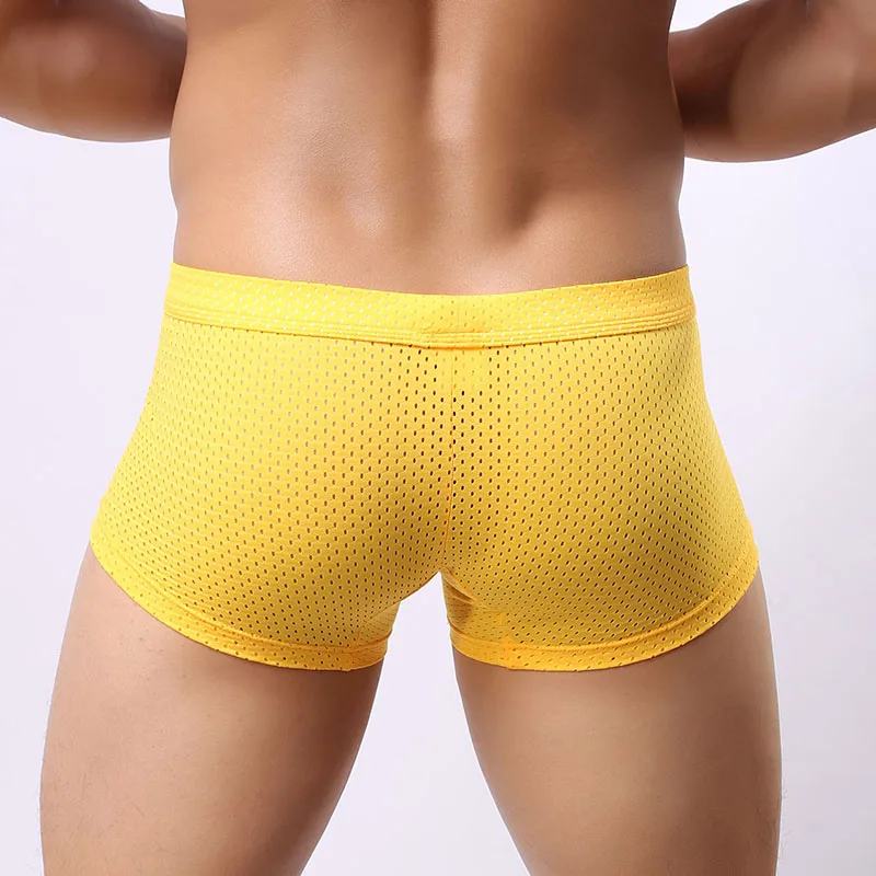 Fashion Men Underwear Boxers Shorts Cuecas Sexy Bikini Male Panties Mesh Breathable Soft Underpants Lingeries Slip Hombre | Мужская