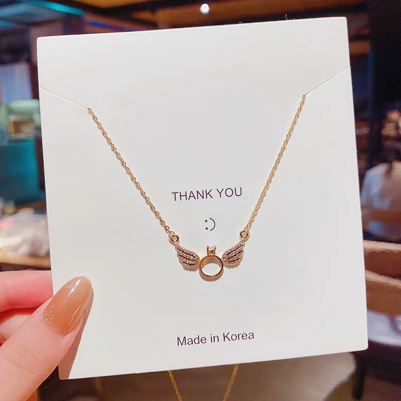 New Trendy Zircon Wing Pendant Necklace for Women Fashion Stainless Steel Clavicle Chain Choker Pendant Necklace Jewelry Gift
New Trendy Zircon Wing Pendant Necklace for Women Fashion Stainless Steel Clavicle Chain Choker Pendant Necklace Jewelry Gift
