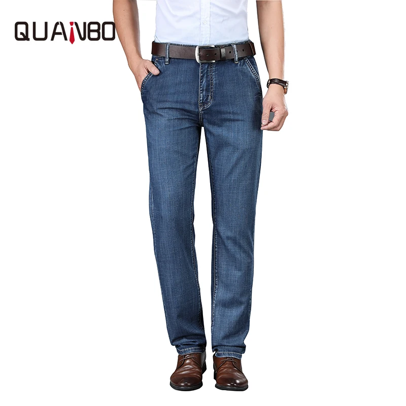 QUANBO High Quality Modal New Men's Jeans Summer Ultra-thin Middle-aged High Waist Loose Straight Ice Silk Casual Pants 42
QUANBO High Quality Modal New Men's Jeans Summer Ultra-thin Middle-aged High Waist Loose Straight Ice Silk Casual Pants 42