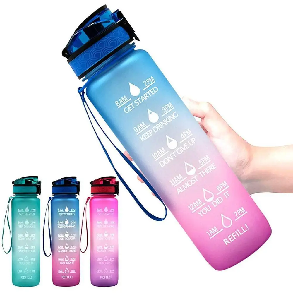 1L Large Capacity Water Bottle With Time Marker Leak-Proof Fitness Sport Shaker Drink Bottles Camping Cycling Tour Water bottle
1L Large Capacity Water Bottle With Time Marker Leak-Proof Fitness Sport Shaker Drink Bottles Camping Cycling Tour Water bottle
