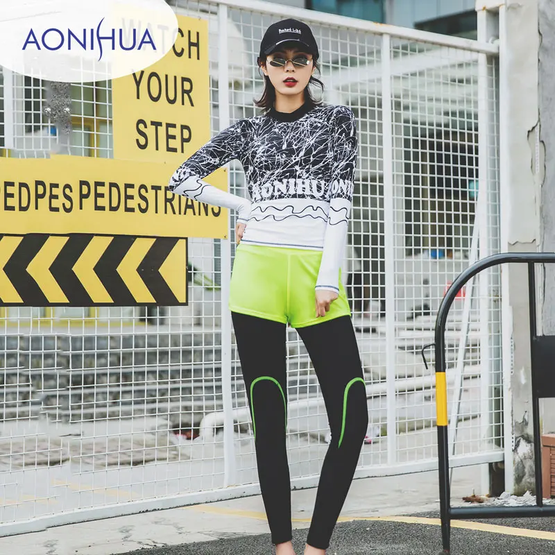 Women's Full Body Three Piece set Rash Guards Long Sleeve UPF 50+ Rashguard Swim Shirt Boyshorts Leggings Surf Sun UV Protection
Women's Full Body Three Piece set Rash Guards Long Sleeve UPF 50+ Rashguard Swim Shirt Boyshorts Leggings Surf Sun UV Protection