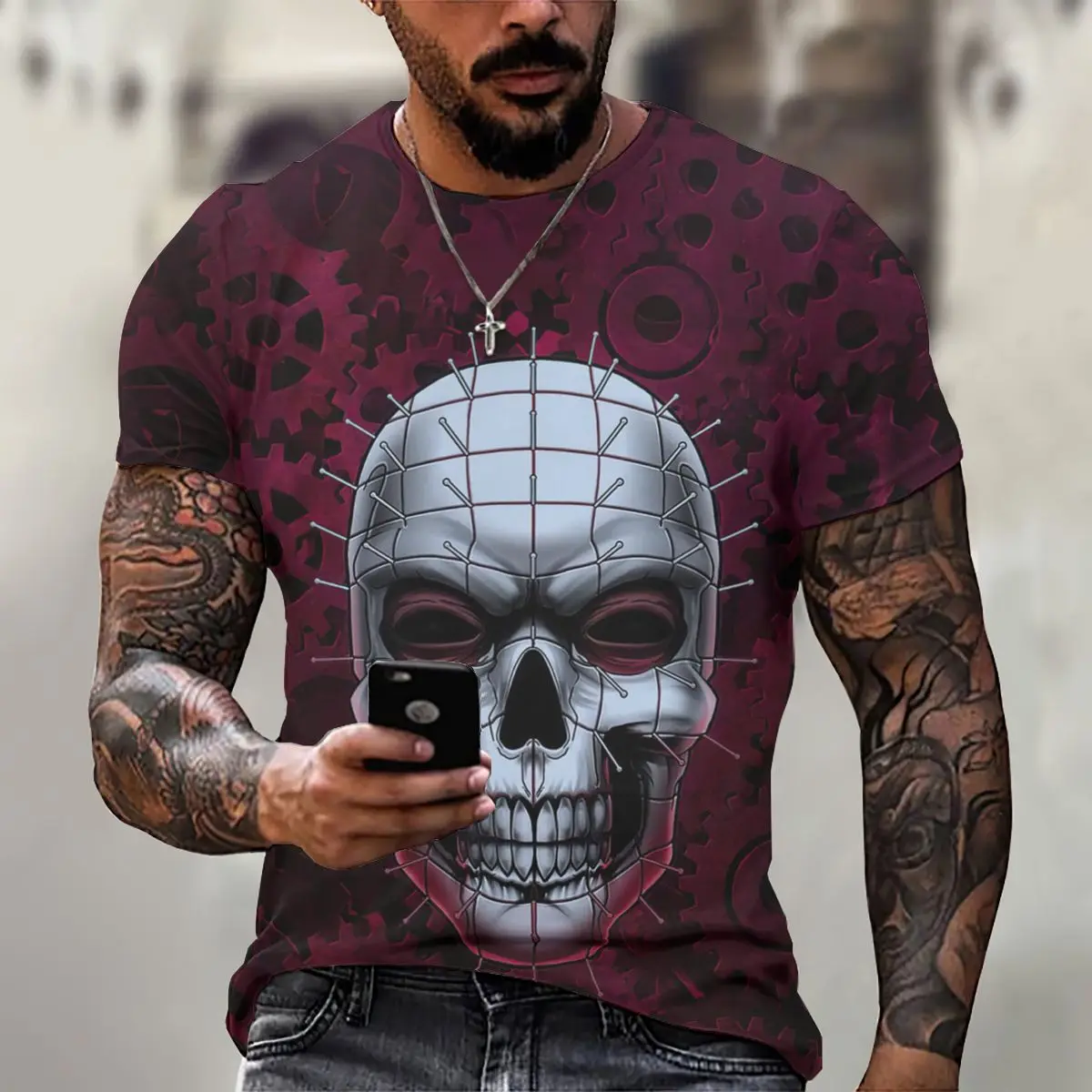 Simple 3D Printing Skull Pattern Summer Men's Shirt Loose Oversized T-shirts Streetwear Casual Round Neck Short Sleeve T-shirts
Simple 3D Printing Skull Pattern Summer Men's Shirt Loose Oversized T-shirts Streetwear Casual Round Neck Short Sleeve T-shirts