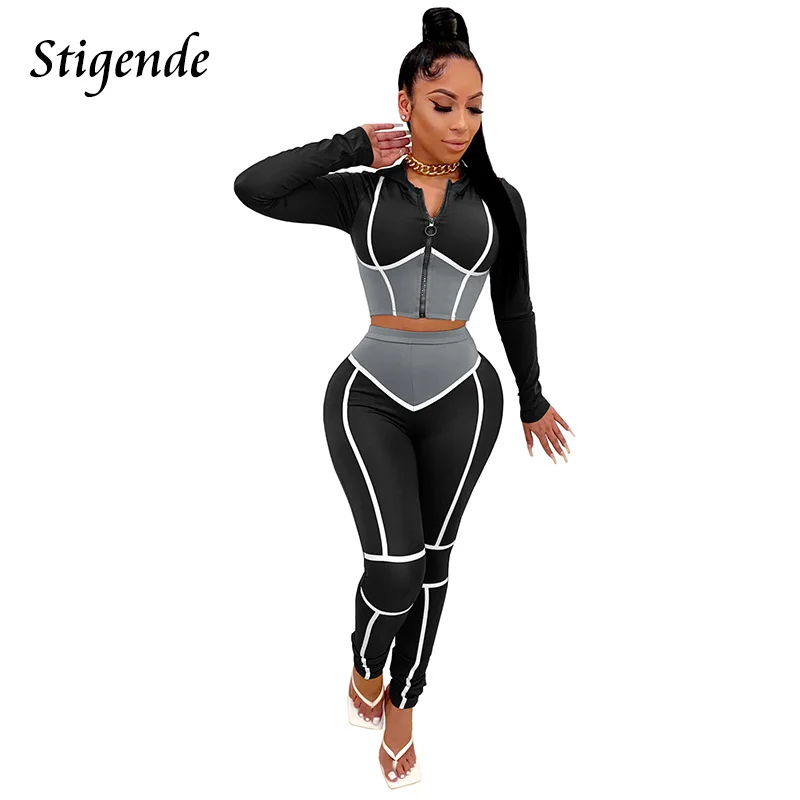 Stigende Women Sexy Slim Fit Fitness Tracksuit Long Sleeve 2 Piece Set Zipper Crop Hoodies and Pants Bodycon Two Piece Gym Wear
Stigende Women Sexy Slim Fit Fitness Tracksuit Long Sleeve 2 Piece Set Zipper Crop Hoodies and Pants Bodycon Two Piece Gym Wear