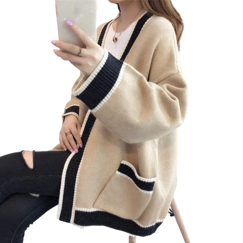 Autumn and Winter Women's 2021 New Women's Fashion Knitted Cardigan Coat Korean Version Loose Wear Large Women's Sweater Outside
Autumn and Winter Women's 2021 New Women's Fashion Knitted Cardigan Coat Korean Version Loose Wear Large Women's Sweater Outside
