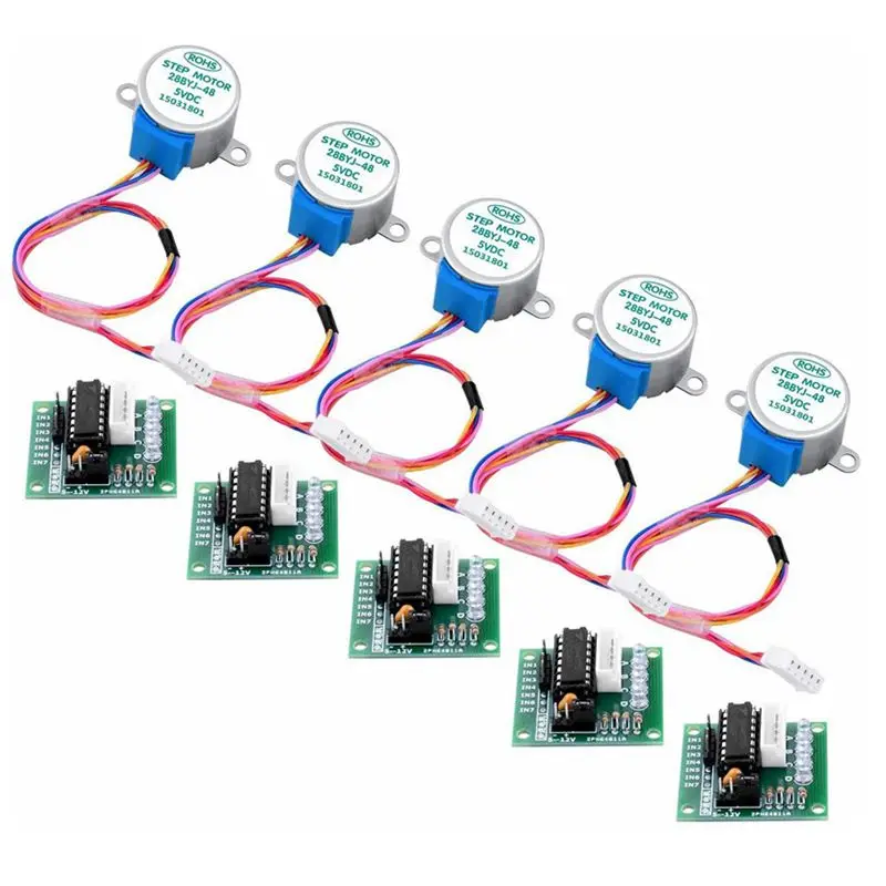 5 Set 28BYJ-48 ULN2003 5V Stepper Motor + ULN2003 Driver Board Suitable for Arduino Driver Test Module DIY Kit
5 Set 28BYJ-48 ULN2003 5V Stepper Motor + ULN2003 Driver Board Suitable for Arduino Driver Test Module DIY Kit