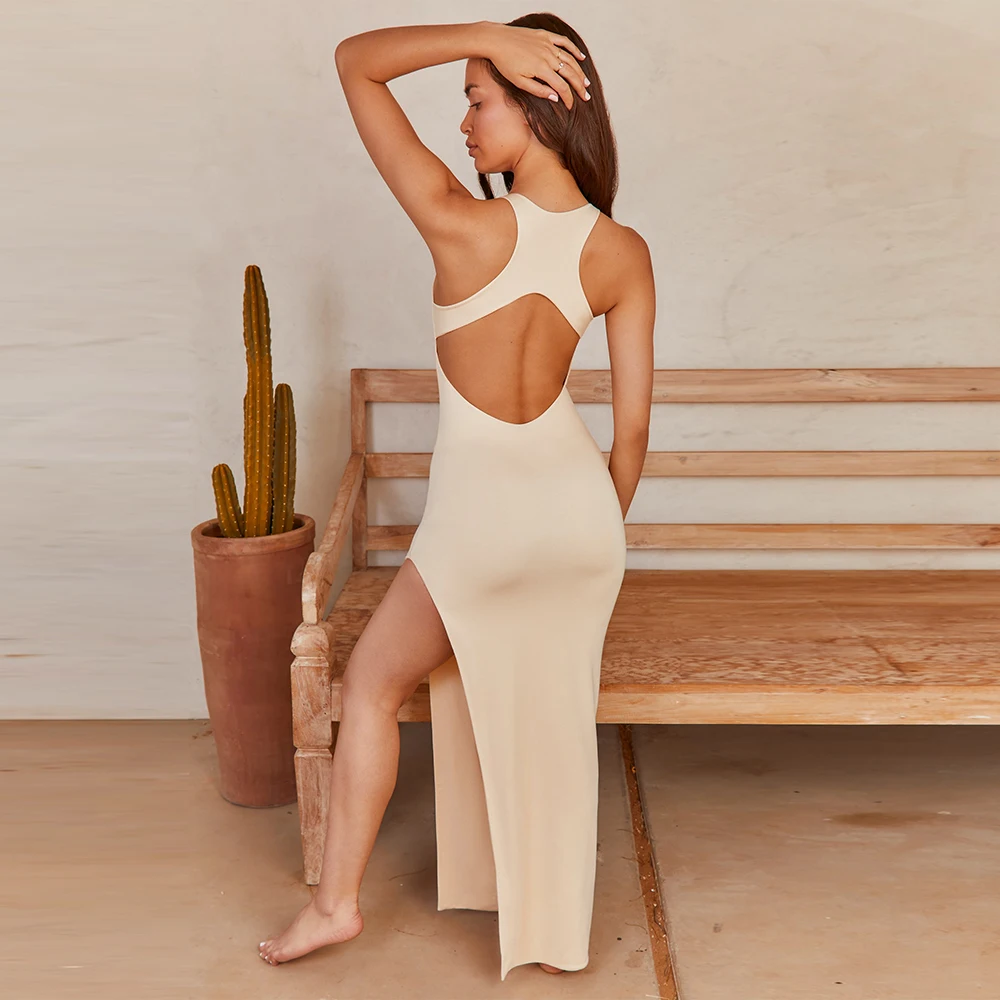 Fyrneh Maxi Dresses for Women Summer 2021 Beach Halter Thigh Split Sleeveless Blackless Solid Casual Dress
Fyrneh Maxi Dresses for Women Summer 2021 Beach Halter Thigh Split Sleeveless Blackless Solid Casual Dress