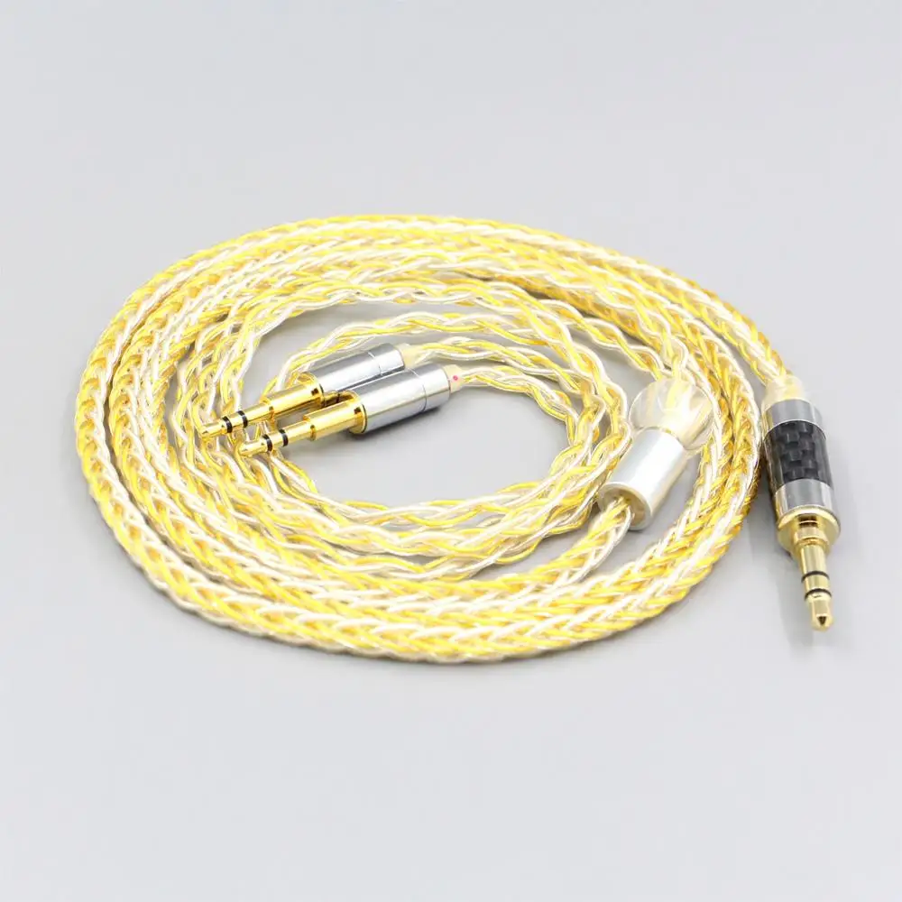 

LN007320 8 Core ручная работа цвет серебристый, Золотой покрытием плетеный кабель для наушников для Ночной Ястреб Monoprice M650 монолит M1060 M1060C M565 M565