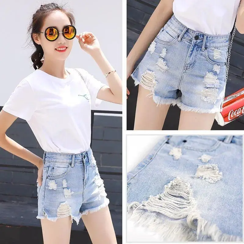 2021 Fashion Women Hole Denim Shorts Summer Casual High Waist Hot Korean Short Jeans Sexy Loose Wide-Leg Shorts Streetwear Y735
2021 Fashion Women Hole Denim Shorts Summer Casual High Waist Hot Korean Short Jeans Sexy Loose Wide-Leg Shorts Streetwear Y735