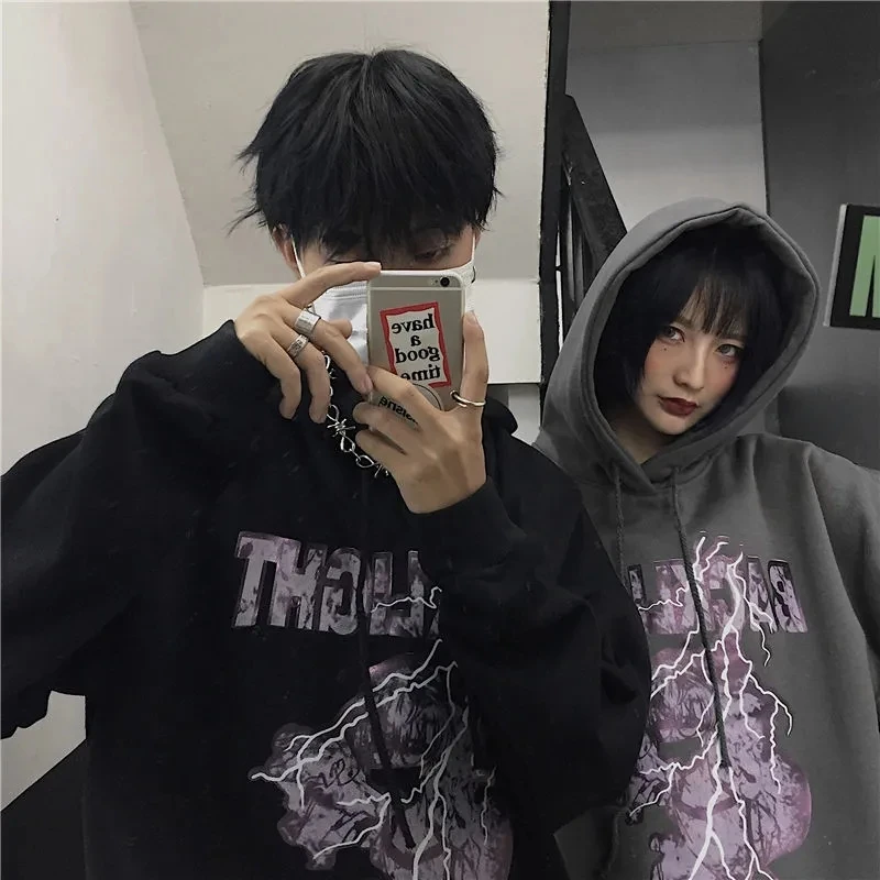 Women's Hooded Sweater Korean Style Loose Dark Harajuku Hoodies lightning Oversized hoodie cotton top Sweatshirts punk clothes
Women's Hooded Sweater Korean Style Loose Dark Harajuku Hoodies lightning Oversized hoodie cotton top Sweatshirts punk clothes