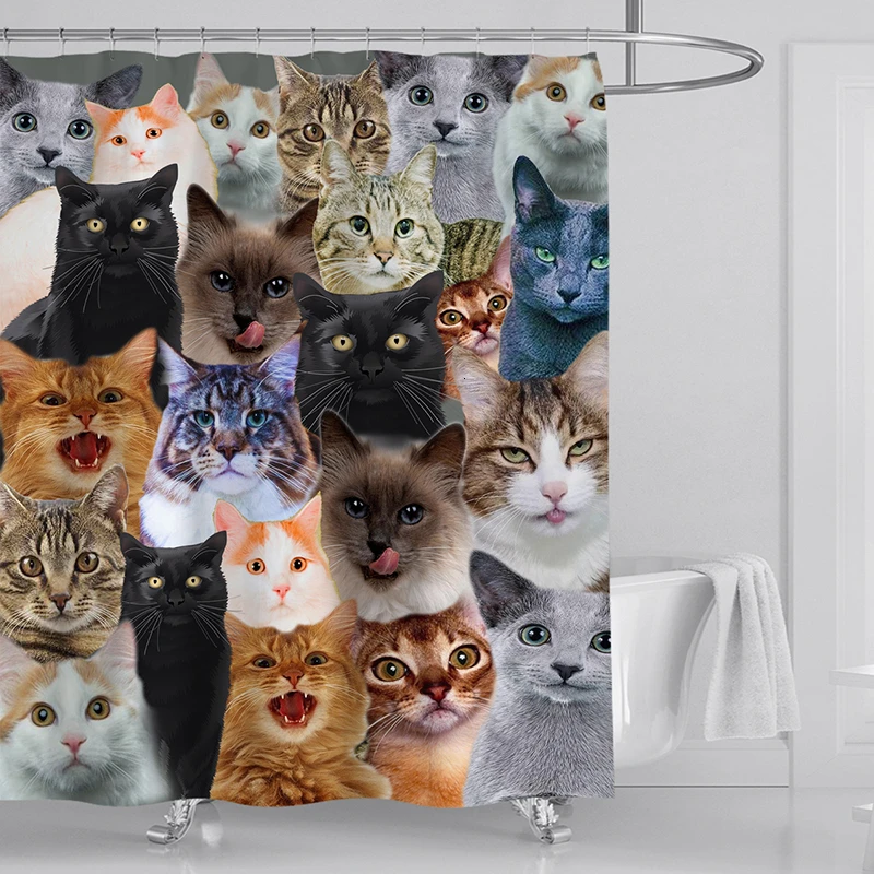 Funny Cat Big Face Collection Lovely Cat Printing Shower Curtain Polyester Waterproof Cloth Shower Curtains Bathroom Curtain
Funny Cat Big Face Collection Lovely Cat Printing Shower Curtain Polyester Waterproof Cloth Shower Curtains Bathroom Curtain