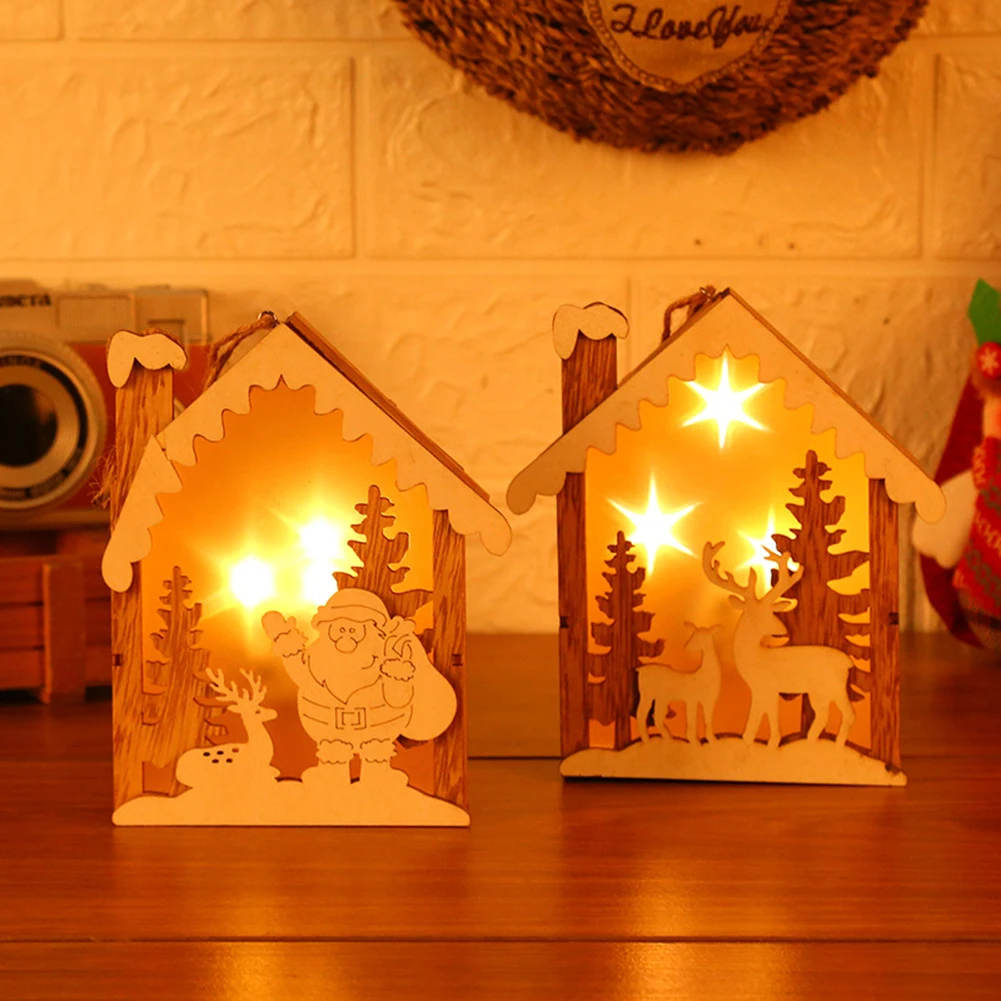 Christmas Decorative Night Light Wooden House Santa Elk Fairy Lamp Table Lamp Bedside Christmas Ornament for Home Gift for Kids
Christmas Decorative Night Light Wooden House Santa Elk Fairy Lamp Table Lamp Bedside Christmas Ornament for Home Gift for Kids