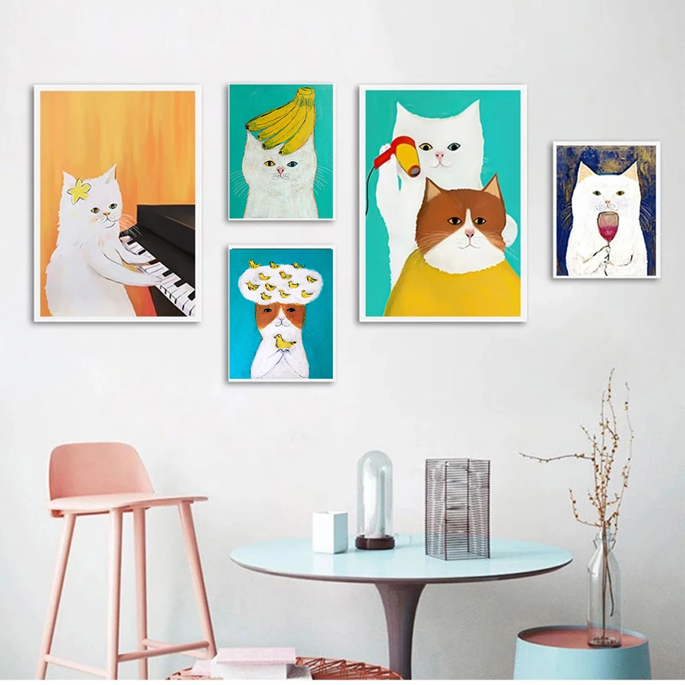 Cartoon Cat Posters Prints Canvas Paintings Wall Art Pictures For Kids Living Room Bedroom Decoration Nursery Cuadros Home Decor
Cartoon Cat Posters Prints Canvas Paintings Wall Art Pictures For Kids Living Room Bedroom Decoration Nursery Cuadros Home Decor