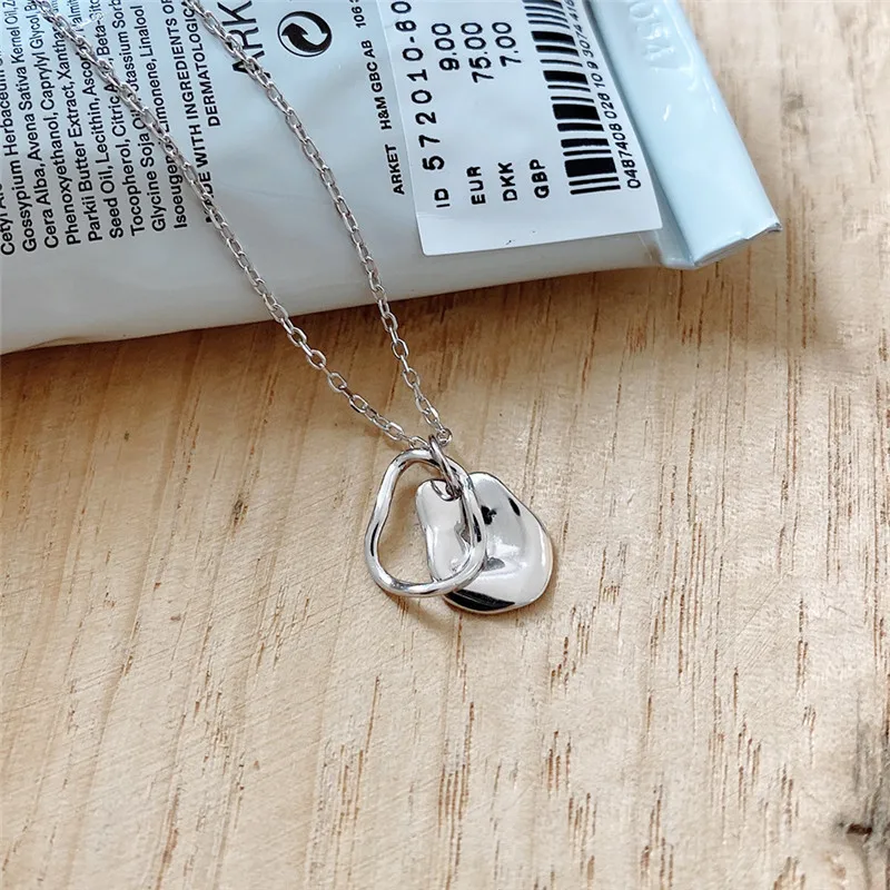 Simple Women 925 Sterling Silver Necklace Irregular Geometric Long Pendant Necklaces Statement Jewelry Collares 
Simple Women 925 Sterling Silver Necklace Irregular Geometric Long Pendant Necklaces Statement Jewelry Collares