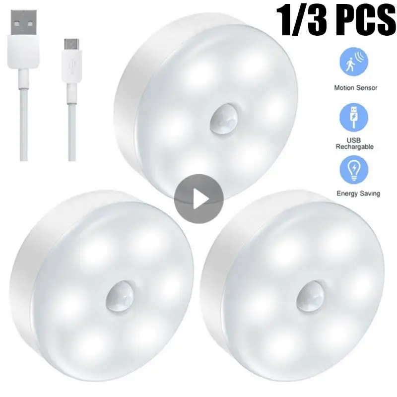 1/3 Pcs Motion Sensor LED Night Light USB Rechargeable Energy-saving Bedroom Wall Lamp Stairs Intelligent Body Induction Lamp
1/3 Pcs Motion Sensor LED Night Light USB Rechargeable Energy-saving Bedroom Wall Lamp Stairs Intelligent Body Induction Lamp