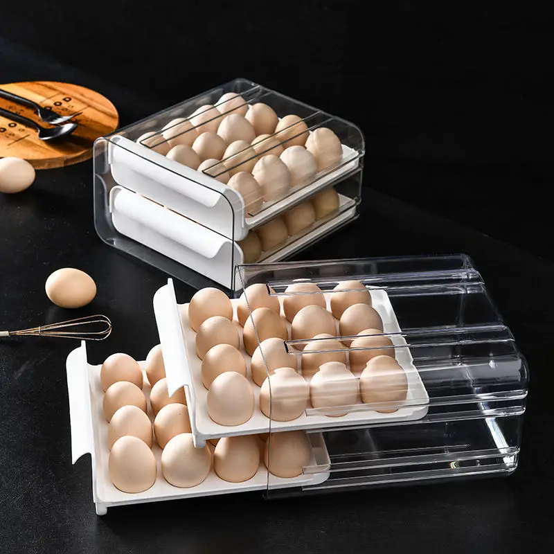 32Grid Egg Storage Box For Refrigerator,Kitchen Luxury Drawer Transparent Double-layer Plastic Egg Holder Crisper Organizer Case
32Grid Egg Storage Box For Refrigerator,Kitchen Luxury Drawer Transparent Double-layer Plastic Egg Holder Crisper Organizer Case