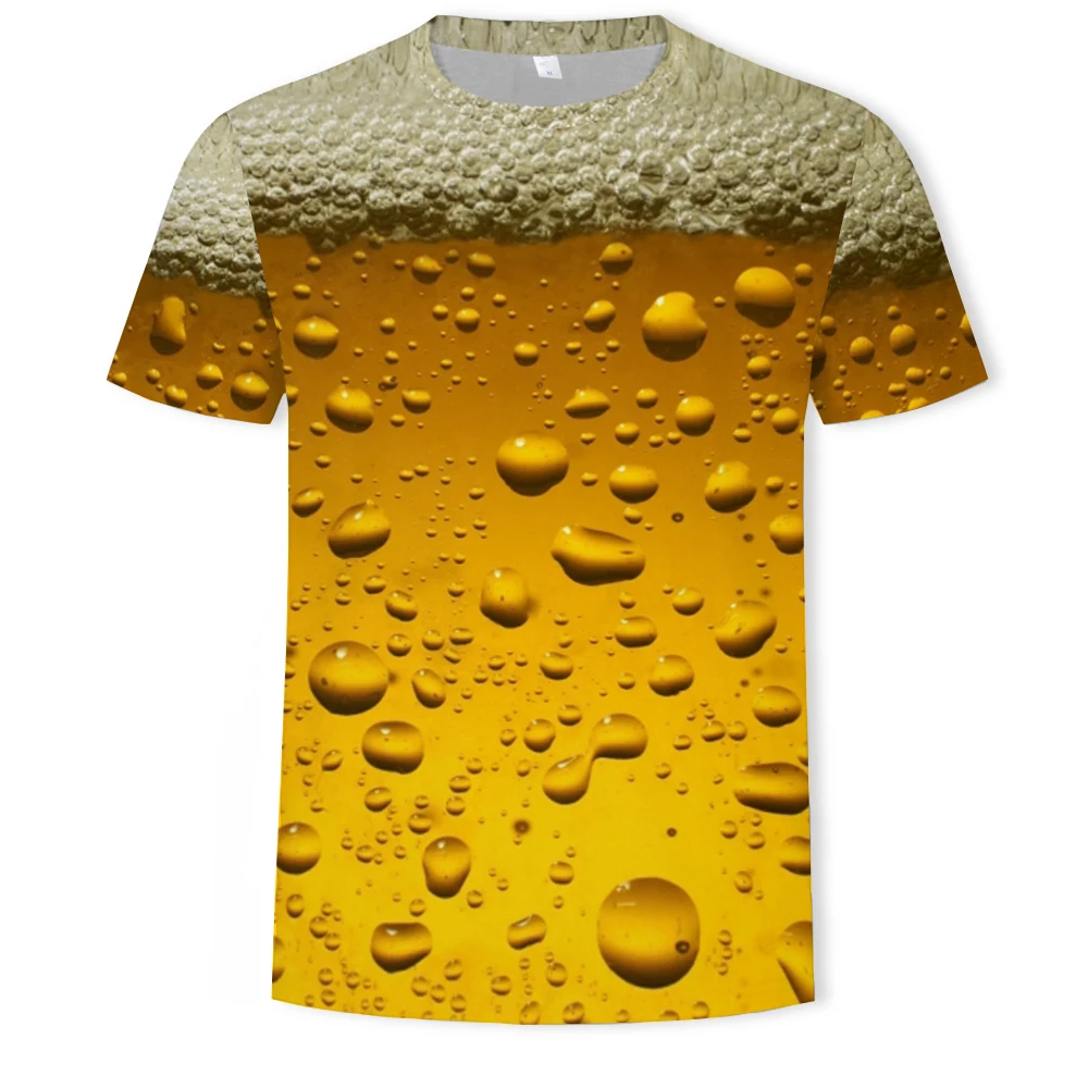 Creative beer drink 3D printing personality male T-shirt summer streetwear O-neck short-sleeved Harajuku outdoor leisure
Creative beer drink 3D printing personality male T-shirt summer streetwear O-neck short-sleeved Harajuku outdoor leisure