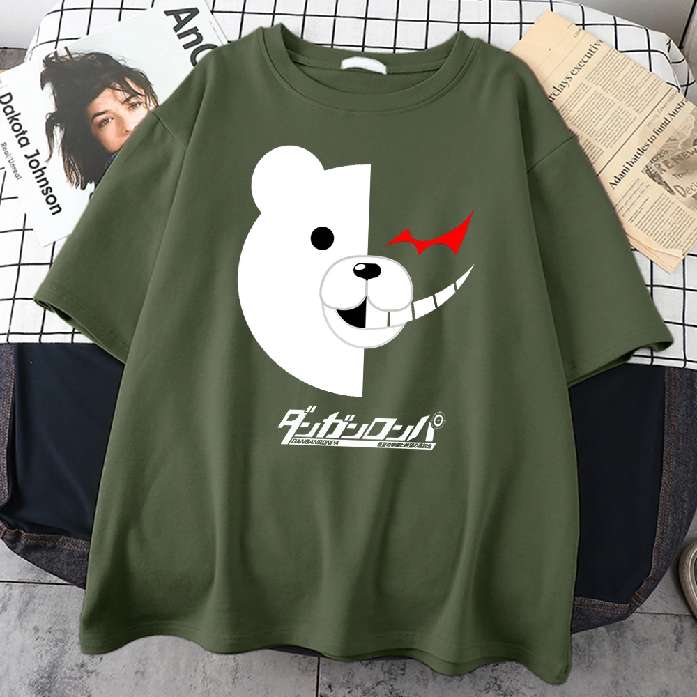 Мужская футболка с принтом черного и белого медведя Danganronpa модные футболки