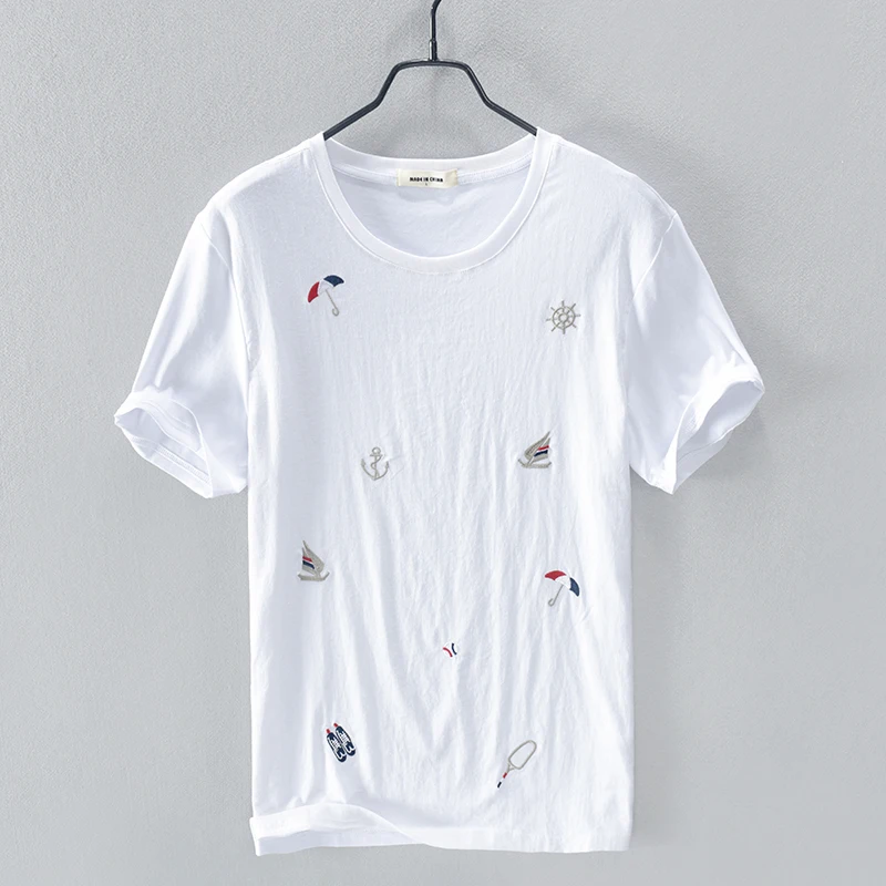 Summer embroidery short sleeve linen t shirt men casual round neck t-shirt for men fashion comfortable t shirts male chemise
Summer embroidery short sleeve linen t shirt men casual round neck t-shirt for men fashion comfortable t shirts male chemise