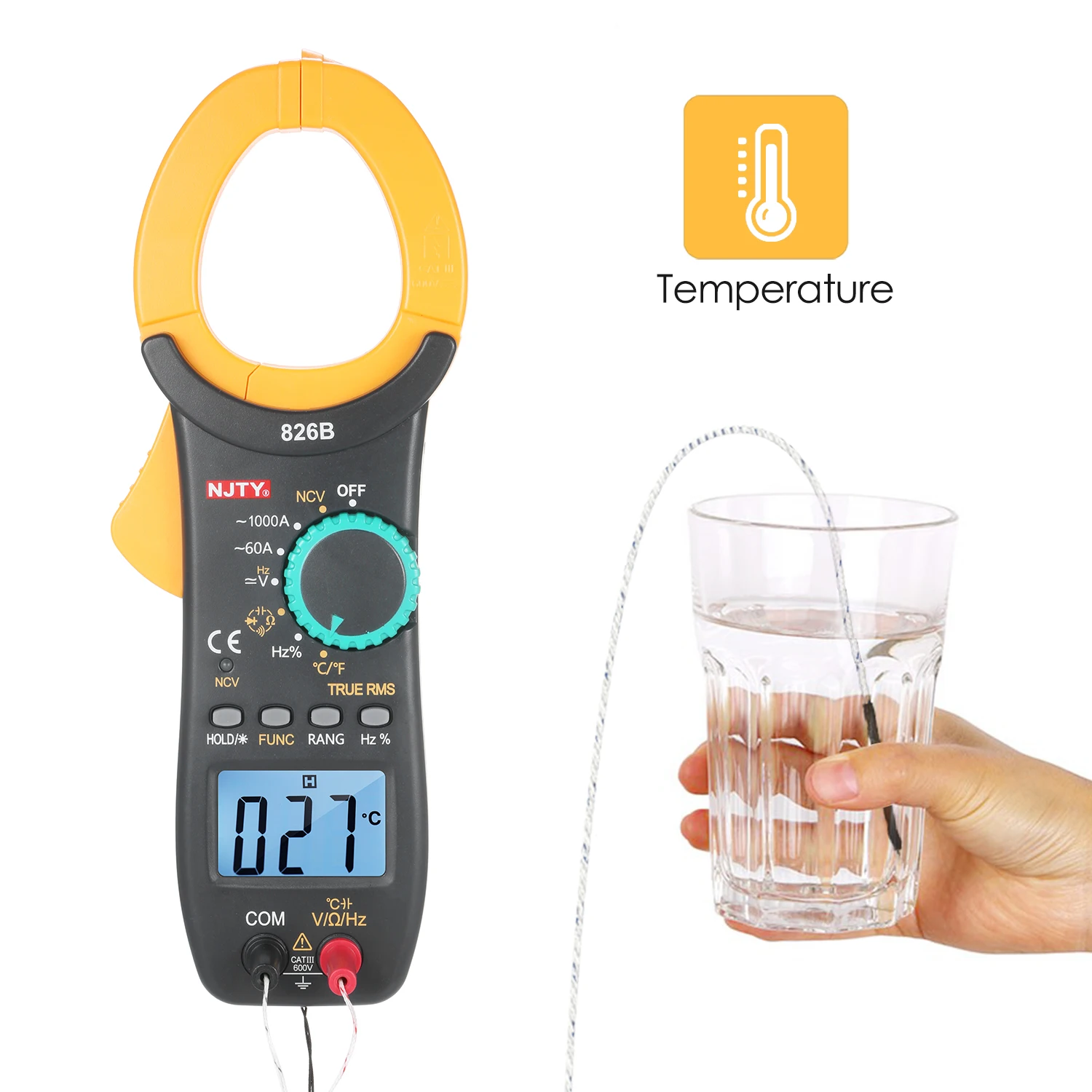 826B 1000A AC Clamp Meter Auto Range 6000 Counts 1.9-inch LCD Digital AC True RMS NCV Clamp Type Universal Multipurpose Meter
826B 1000A AC Clamp Meter Auto Range 6000 Counts 1.9-inch LCD Digital AC True RMS NCV Clamp Type Universal Multipurpose Meter