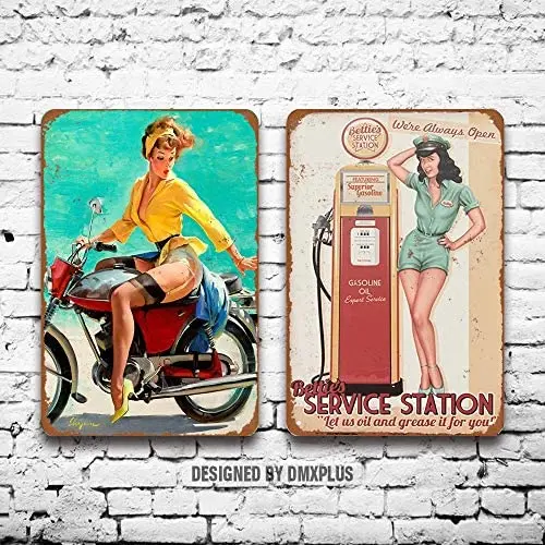 Металлический знак (набор из 2) газ Онлайн Масло пикантный Pinup Girl винтажный внешний вид настенное украшение домашний декор табличка
Металлический знак (набор из 2) газ Онлайн Масло пикантный Pinup Girl винтажный внешний вид настенное украшение домашний декор табличка