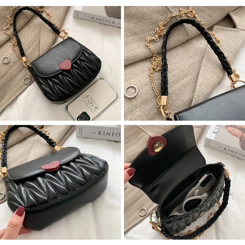 Fashion Ruched Shoulder Bags for Women 2021 New Chain Strap Crossbody Bags Luxury Ladies Handbags Designer Armpit Bag
Fashion Ruched Shoulder Bags for Women 2021 New Chain Strap Crossbody Bags Luxury Ladies Handbags Designer Armpit Bag