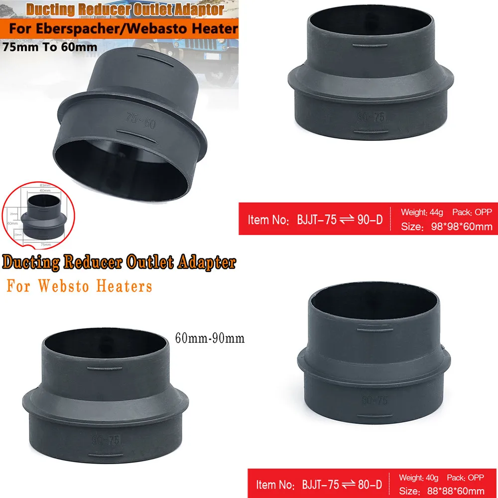 90mm To 60mm Ducting Reducer Outlet Adaptor Converter For Webasto Heater Parts To Attach To Air Outlets/Y-Branches/Reducers Etc
90mm To 60mm Ducting Reducer Outlet Adaptor Converter For Webasto Heater Parts To Attach To Air Outlets/Y-Branches/Reducers Etc