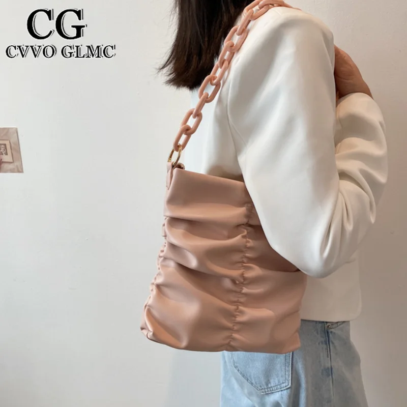 Cvvo Glmc Acrylic chain Pleated PU Leather Shoulder Bag Bags For Women 2021 New Messenger Bag Fashion Purses And Handbag
Cvvo Glmc Acrylic chain Pleated PU Leather Shoulder Bag Bags For Women 2021 New Messenger Bag Fashion Purses And Handbag