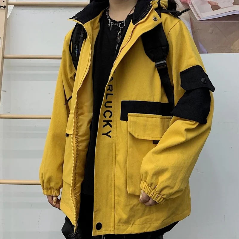 2021 Harajuku Winter Korean Cargo Jacket Letter Print Hit Color Boyfriend Style Jackets Women Men Vintage Casual Hooded Coats
2021 Harajuku Winter Korean Cargo Jacket Letter Print Hit Color Boyfriend Style Jackets Women Men Vintage Casual Hooded Coats